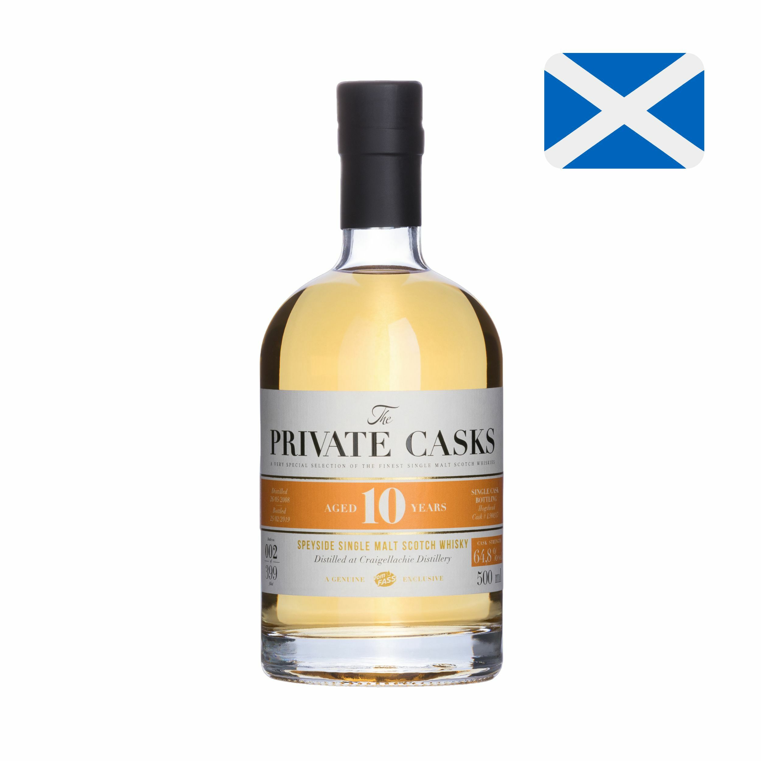 Craigellachie Distillery, 10 Years, Speyside Single Malt Scotch Whisky, 64.8% Vol. Cask Strength