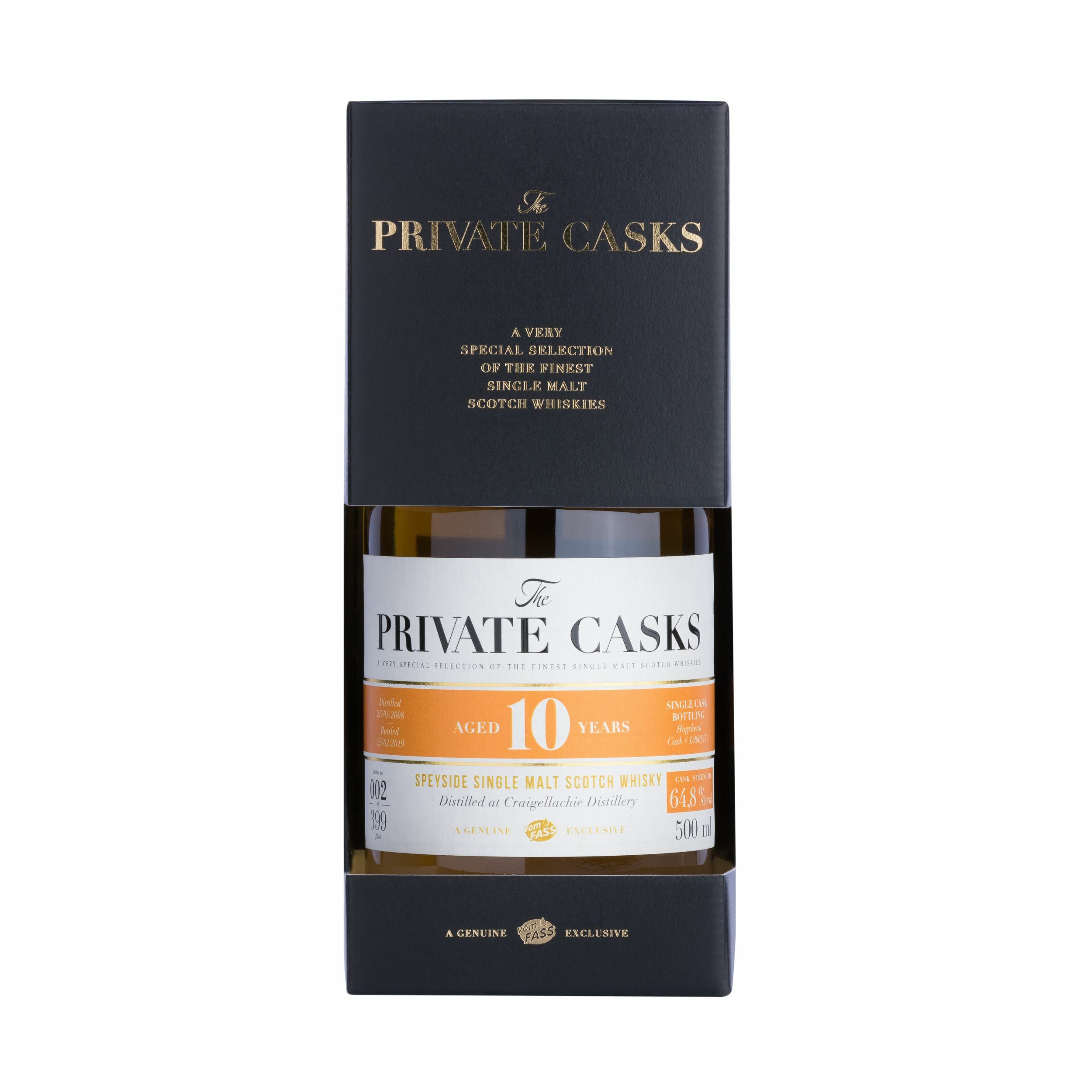 Craigellachie Distillery, 10 Years, Speyside Single Malt Scotch Whisky, 64.8% Vol. Cask Strength