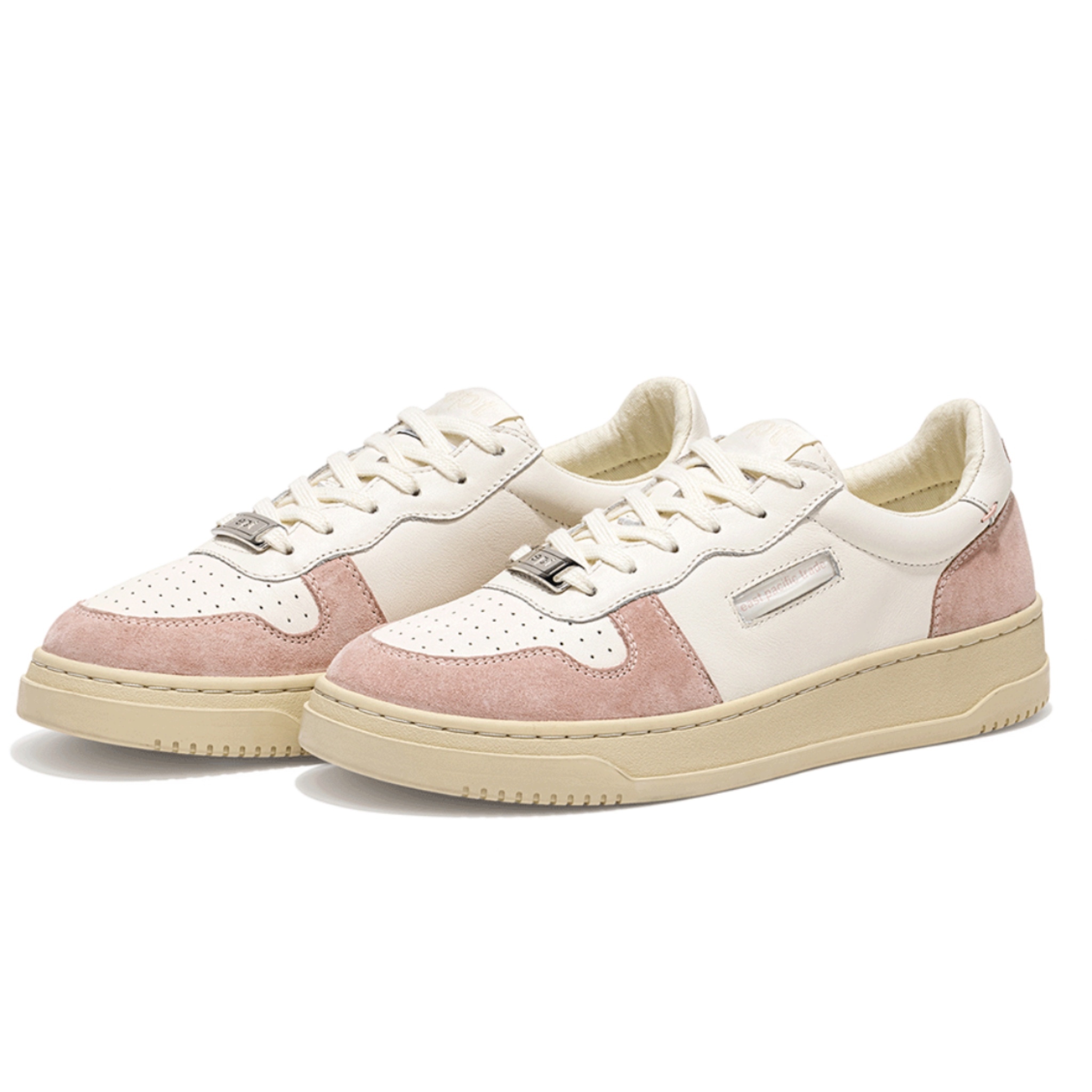 EAST PACIFIC TRADE 韓國 EPT COURT 牛皮休閒鞋 麂皮粉 奶油底