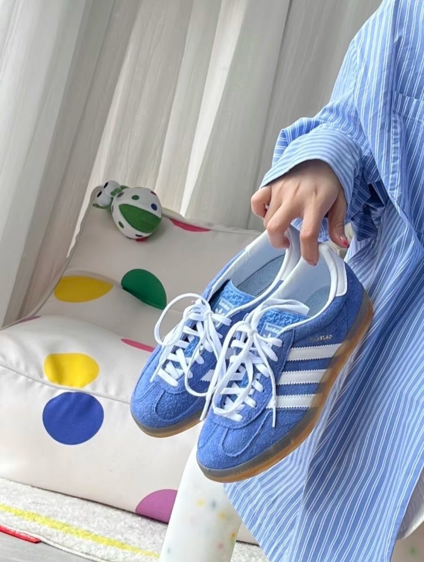 Adidas Originals Gazelle Indoor 復古藍 藍白 休閒鞋 板鞋 HQ8717