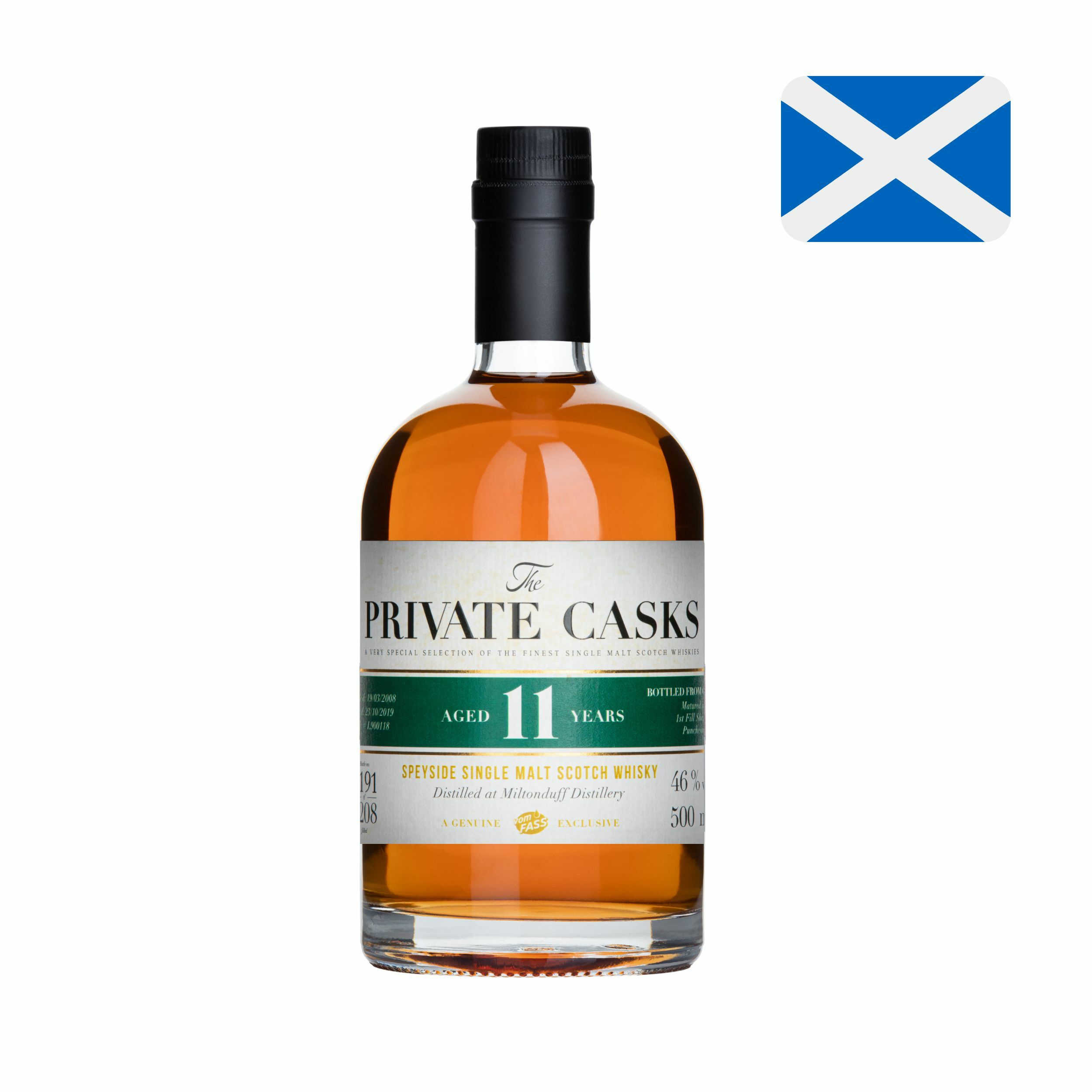 Miltonduff Distillery, 11 Years, Speyside Single Malt Scotch Whisky, 46% Vol.