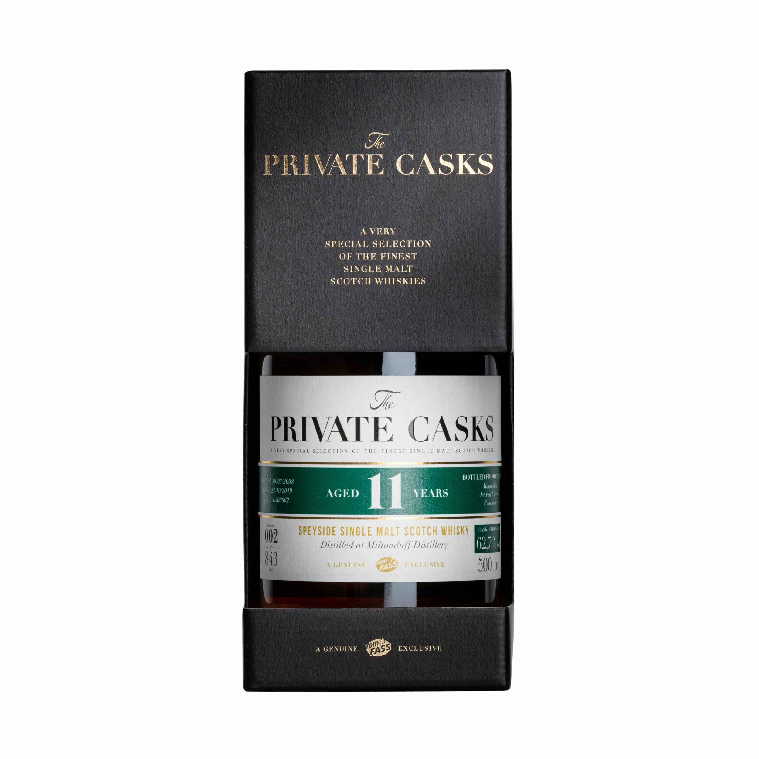 Miltonduff Distillery, 11 Years, Speyside Single Malt Scotch Whisky, 62.7% Vol. Cask Strength