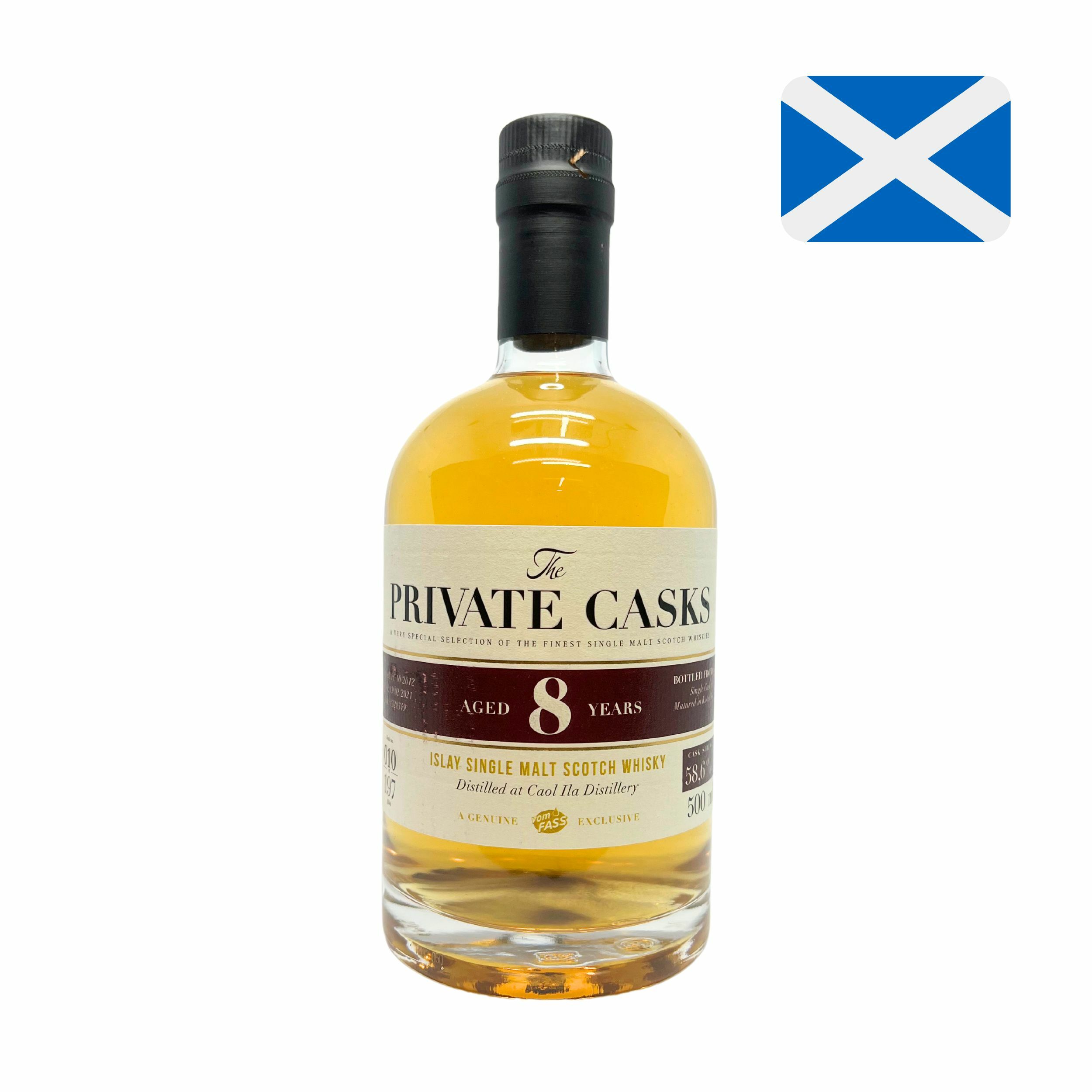 Caol Ila Distillery, 8 Years, Islay Single Malt Scotch Whisky, 58.6% Vol. Cask Strength