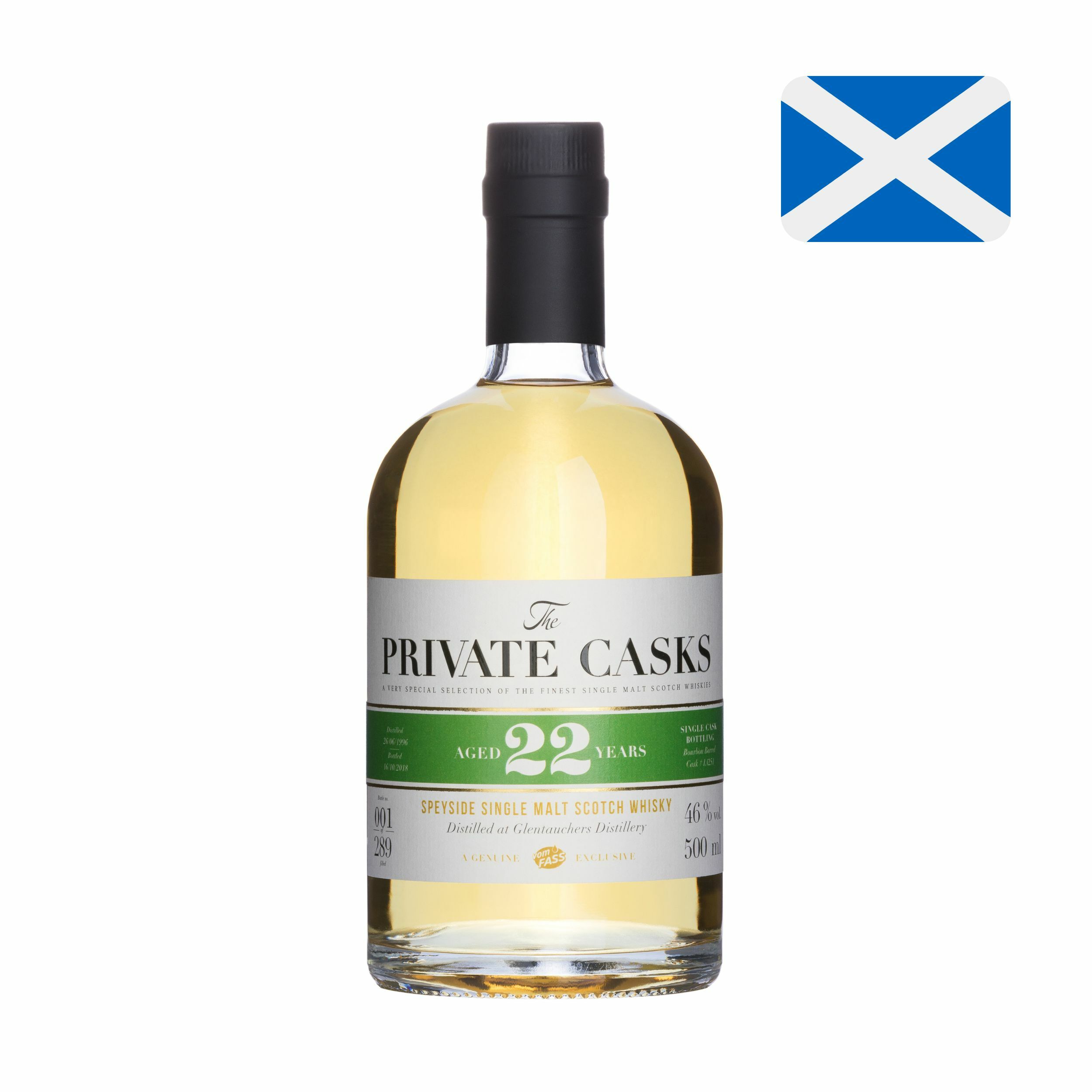 Glentauchers Distillery, 22 Years, Speyside Single Malt Scotch Whisky, 46% Vol.