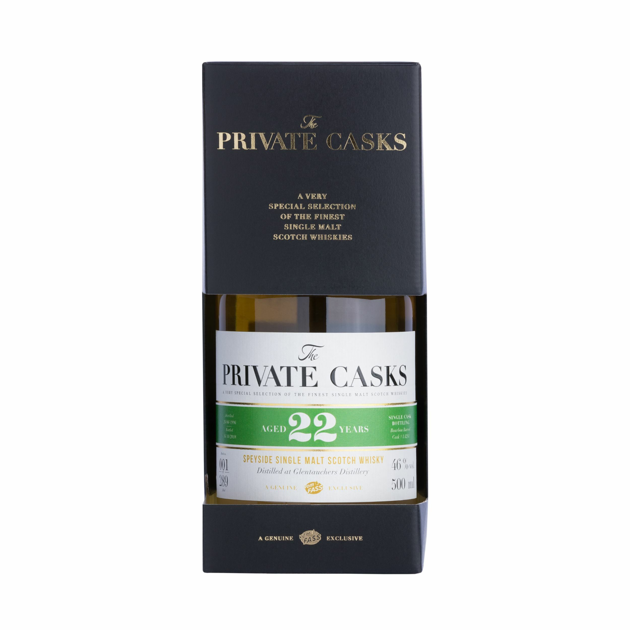 Glentauchers Distillery, 22 Years, Speyside Single Malt Scotch Whisky, 46% Vol.