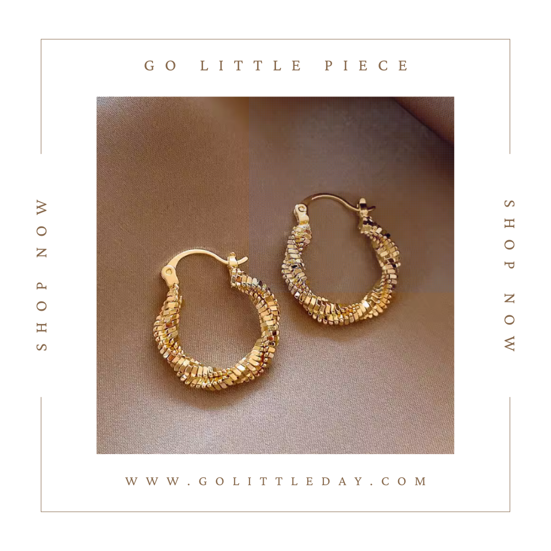 Go Little Piece 韓國 金色圈圈 輕奢高級感 氣質耳環 (逢星期日截單後14-21個工作天發貨) - 124