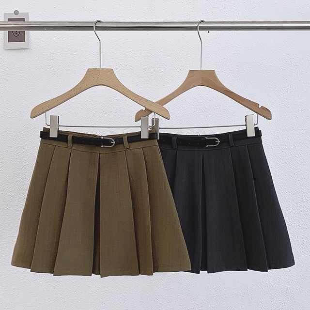 P7555 - High Waist Pleated Skirt (Pre Order)