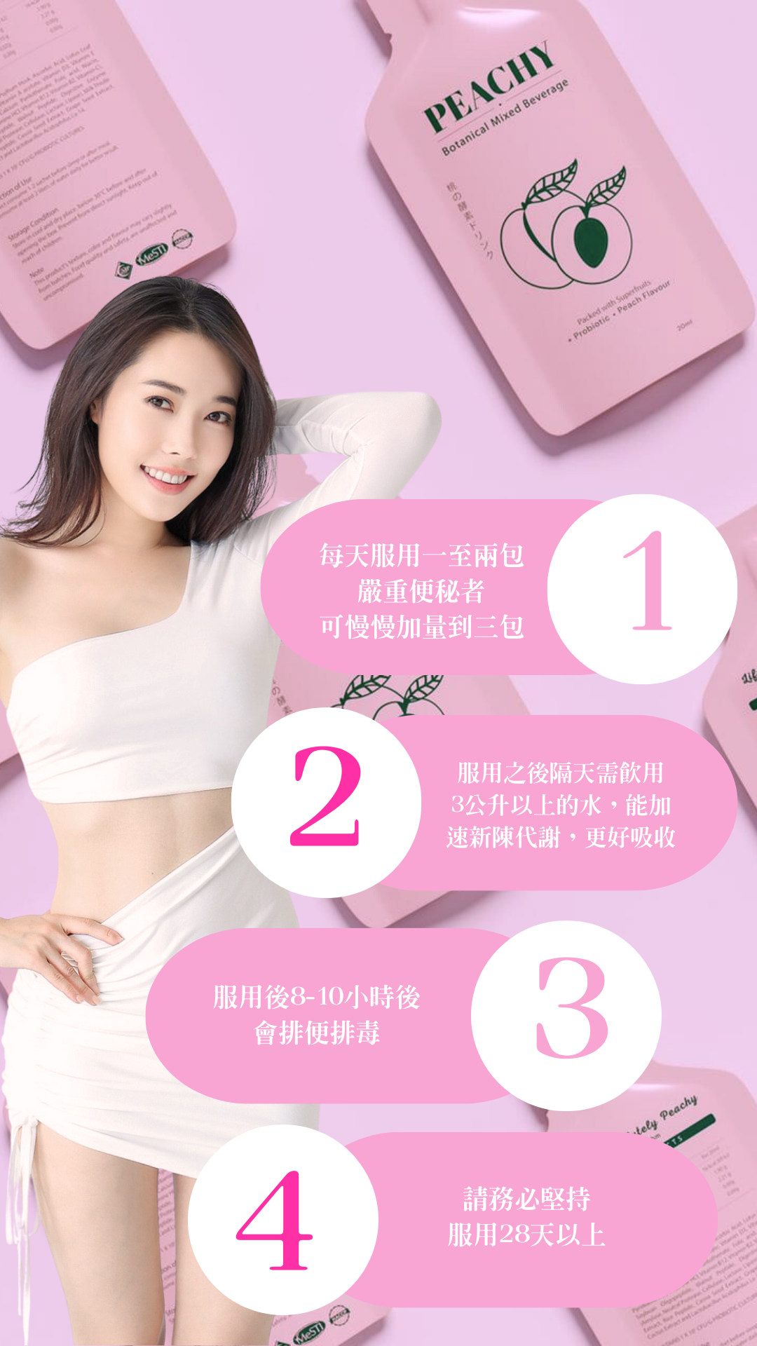 (6袋84小包）Peachy 特強清宿便去水排毒桃之酵素