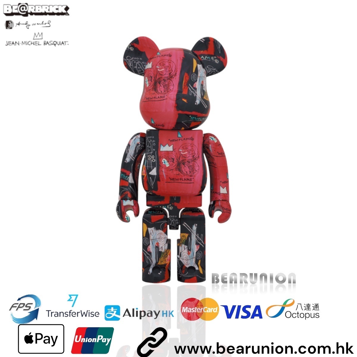 🥇現貨🥇Bearbrick 1000% Andy x Jean Micheal basquiat