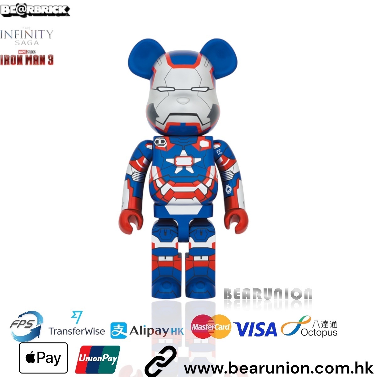 MEDICOM TOY - BE@RBRICK IRON PATRIOT 1000％ MEDICOM TOY BE@RBRICK IRON PATRIOT 1000% bearbrick Ironman