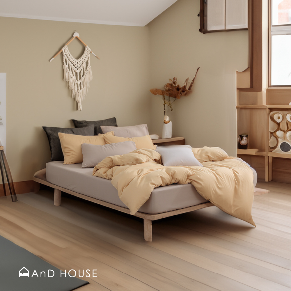 舒柔棉｜100%Polyester｜雙色配｜芥黃色ｘ淺駝色 麥香那提