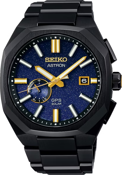 萬年鐘錶 - SEIKO ASTRON  限量款星夜八角黑色鈦金屬GPS太陽能衛星對時男錶  SSJ021J1 / 3X62-0AD0SD 錶徑41.2MM