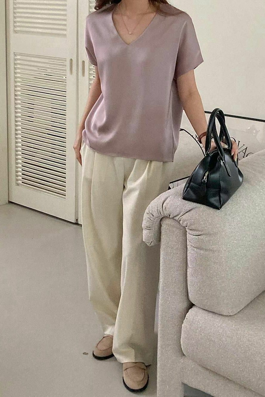 TOP#14312🤎高級氣質啞光單衣