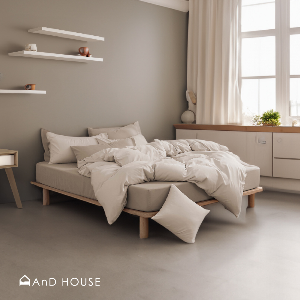 舒柔棉｜100%Polyester｜雙色配｜米杏色ｘ燕麥棕 奶香那提