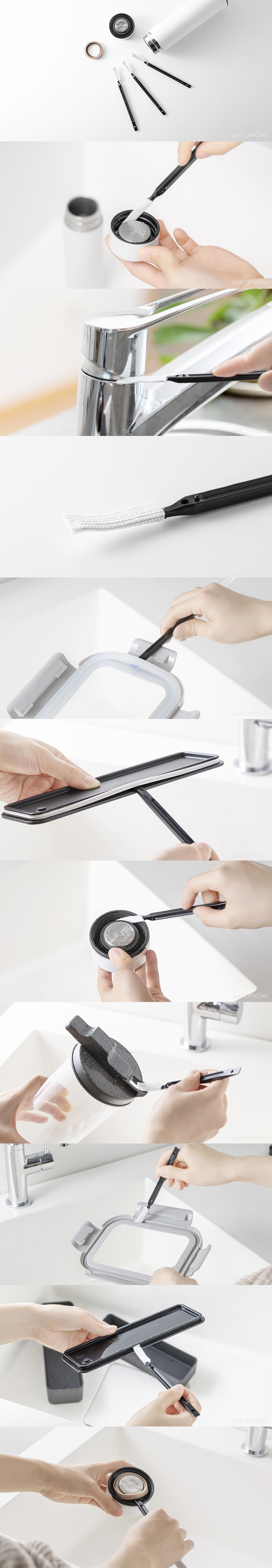 《&NE》nikii系列日本製瓶蓋縫隙清潔刷3入組