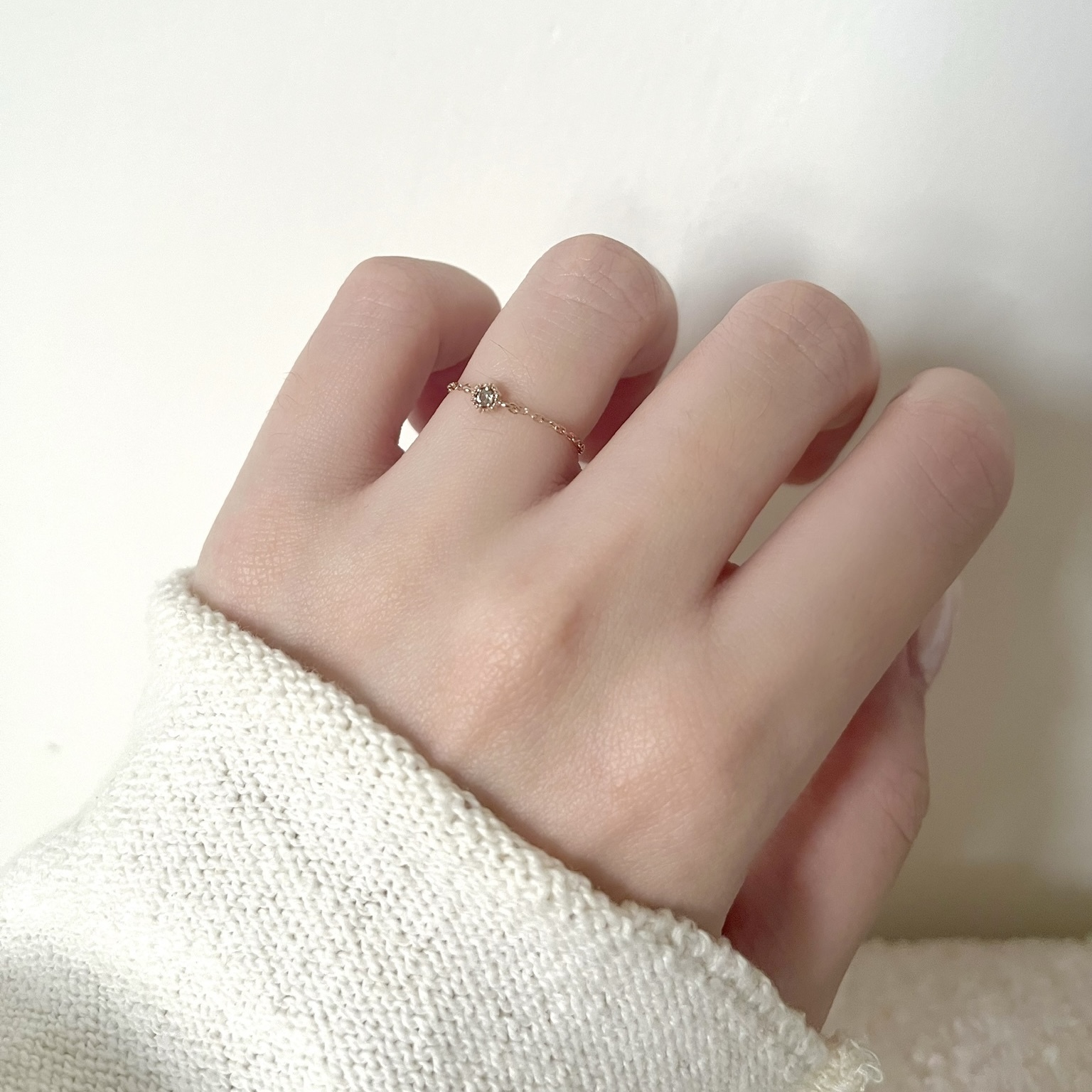 14k復古六角綠色藍寶石鍊戒