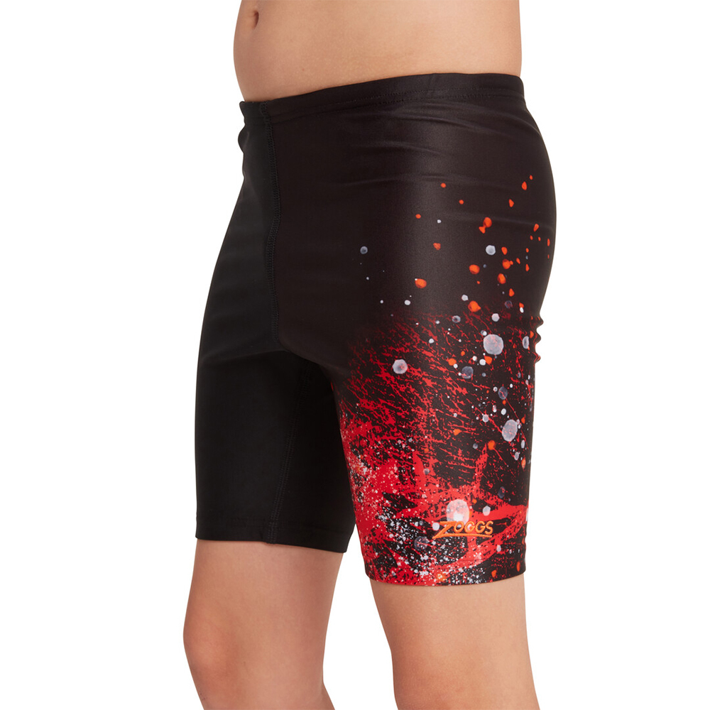 ZOGGS 男孩《熱紅潑墨印》運動五分泳褲