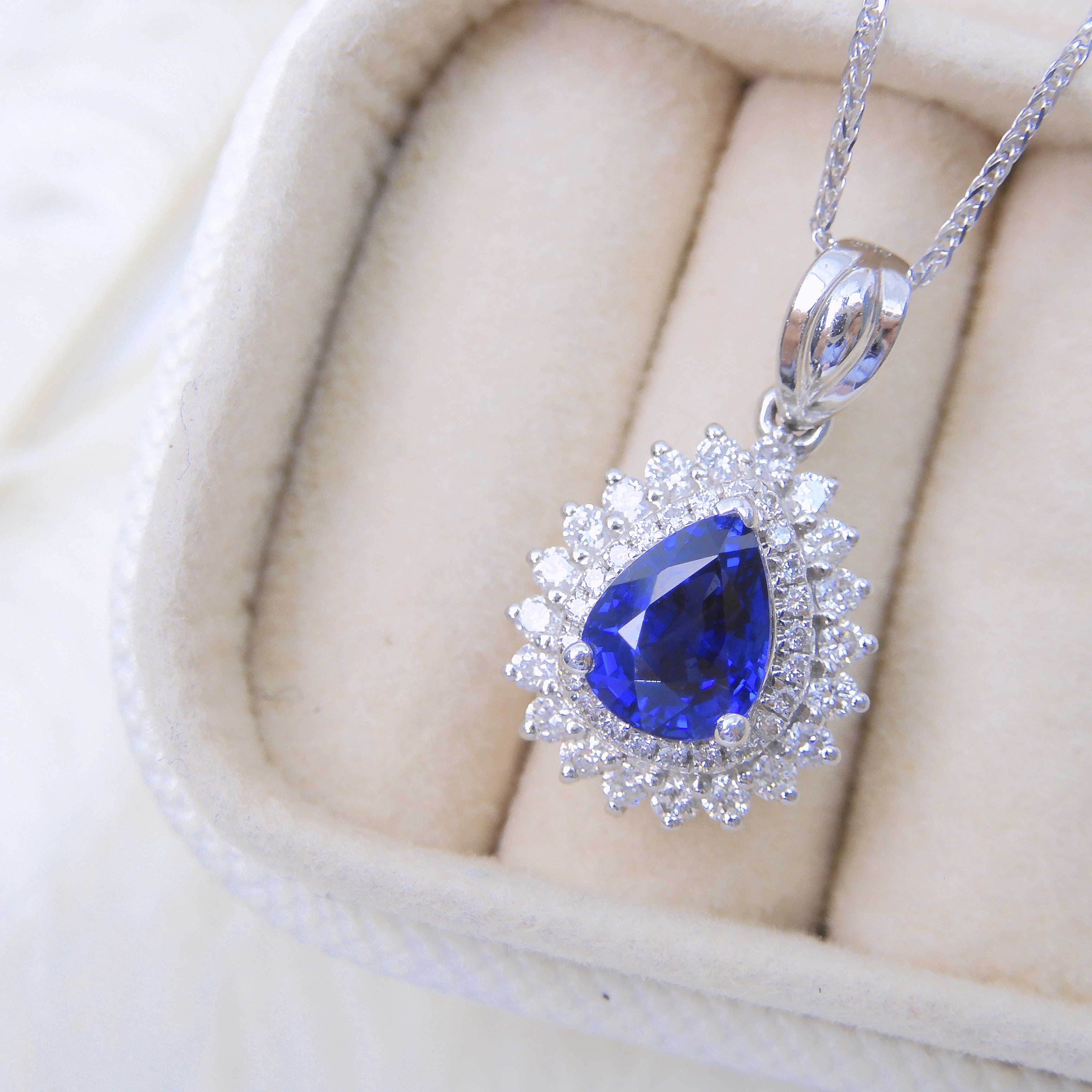 18K金 1.22ct 藍寶石項鏈 (配國際證書)