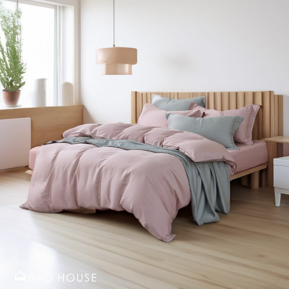 60支天絲｜100%萊賽爾｜雙色配｜石墨綠ｘ玫瑰金