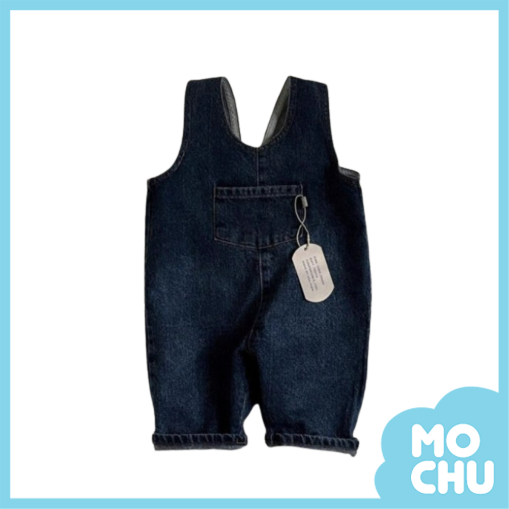 大口袋牛仔背帶褲(二色）