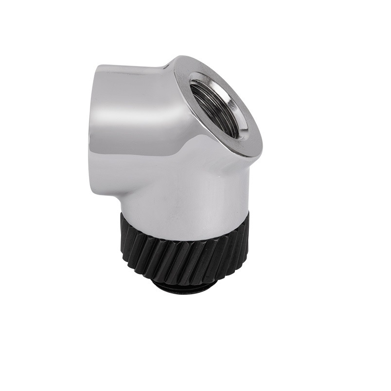 米特3C數位–曜越 Pacific SF G1/4 公對母45度水冷延伸管 銀黑色/黑色/白色