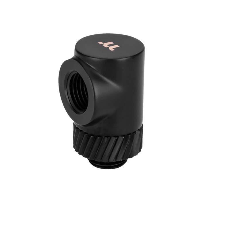 米特3C數位–曜越 Pacific SF G1/4 公對母90度水冷延伸管 銀黑色/黑色/白色