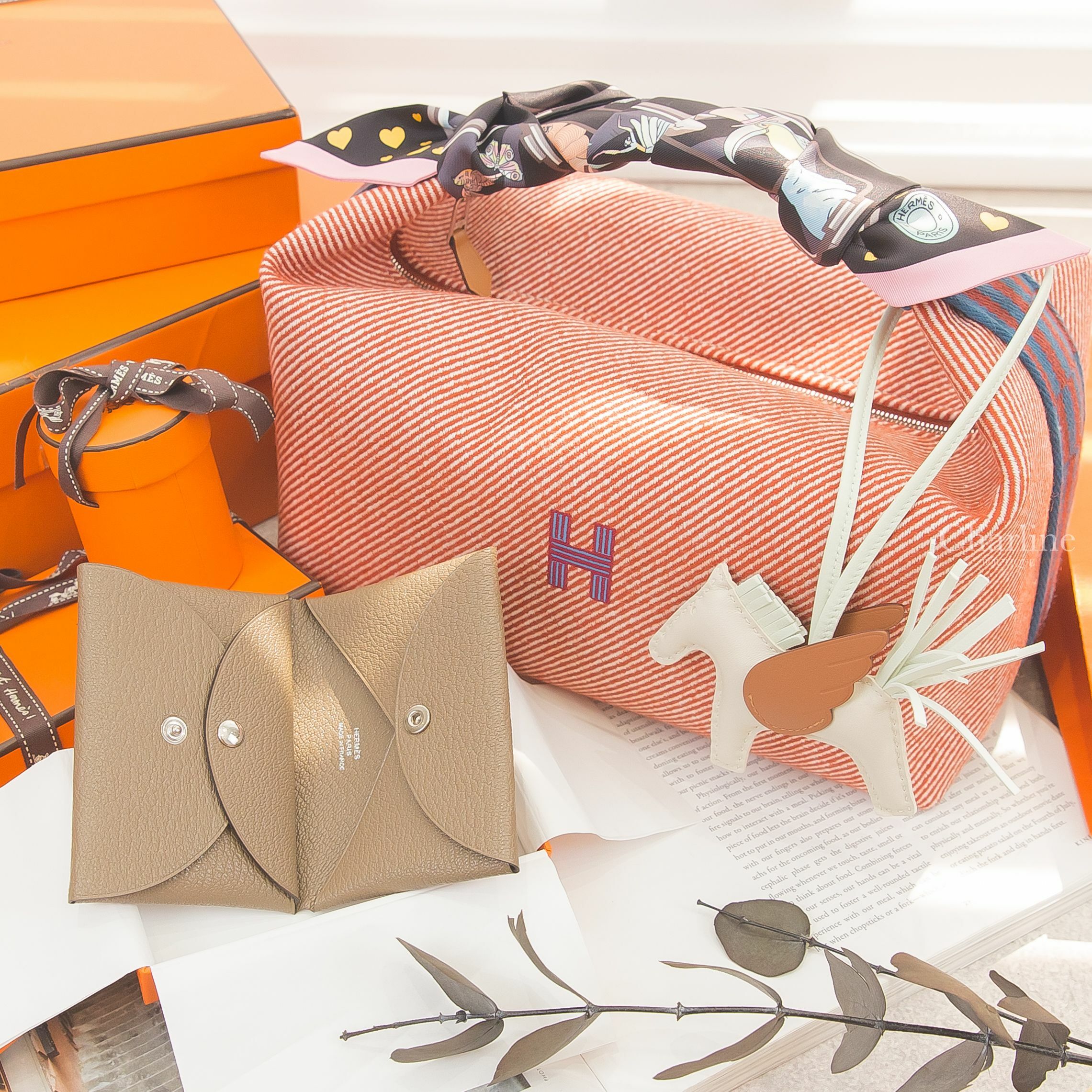 Hermès Calvi Duo 大象灰山羊皮,Rodeo PM Pegase 奶昔白/氣泡綠/焦糖色小飛馬,Story Twilly 黑色/玫瑰色/灰色,Bride A Brac 蕃茄紅羊毛大型-Charline Boutique 精品代購