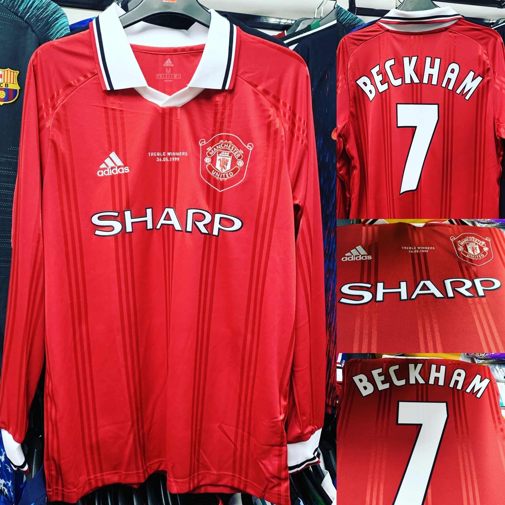 1999 Manchester United Retro Home Shirt with #7 BECKHAM