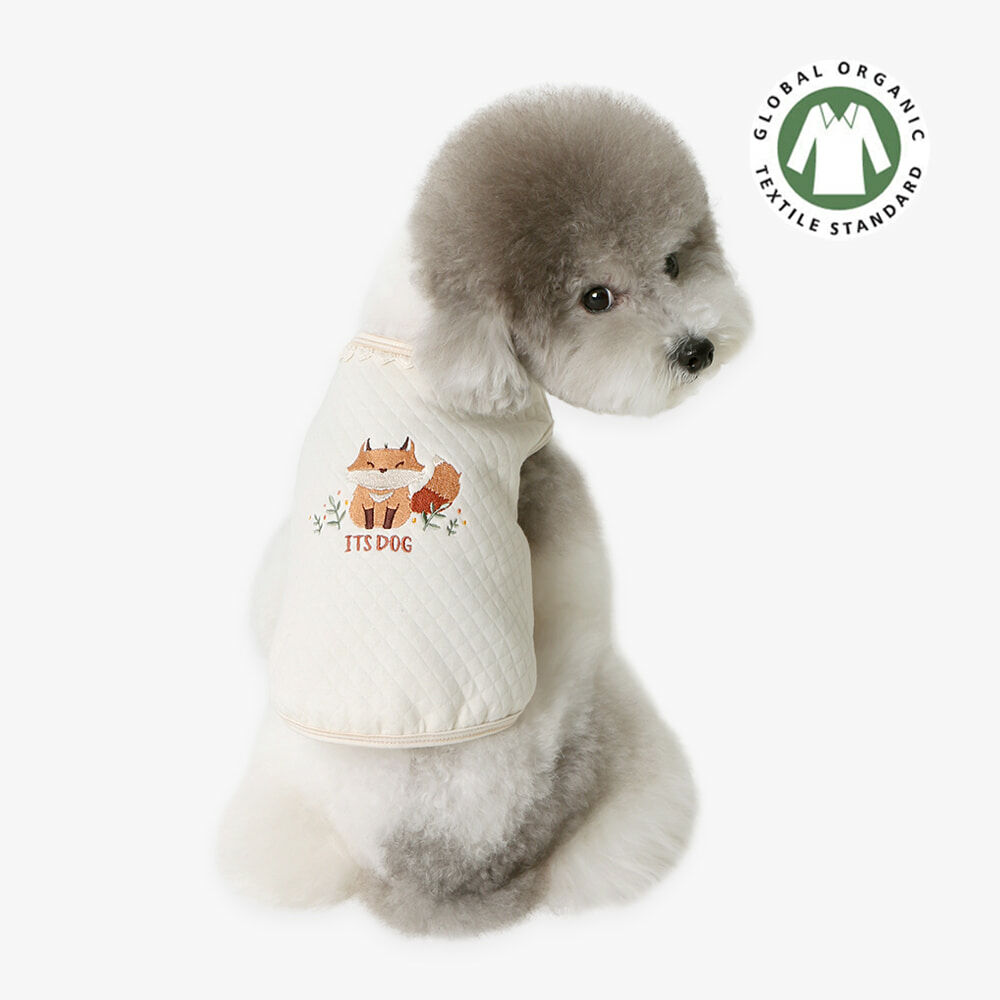 ITS DOG 有機棉小狐狸縫絎背心