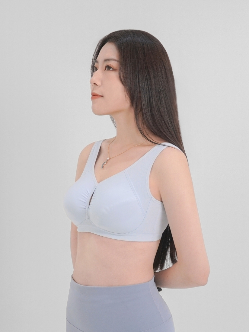 佳瑪大罩杯內衣，無鋼圈內衣系列，天空藍