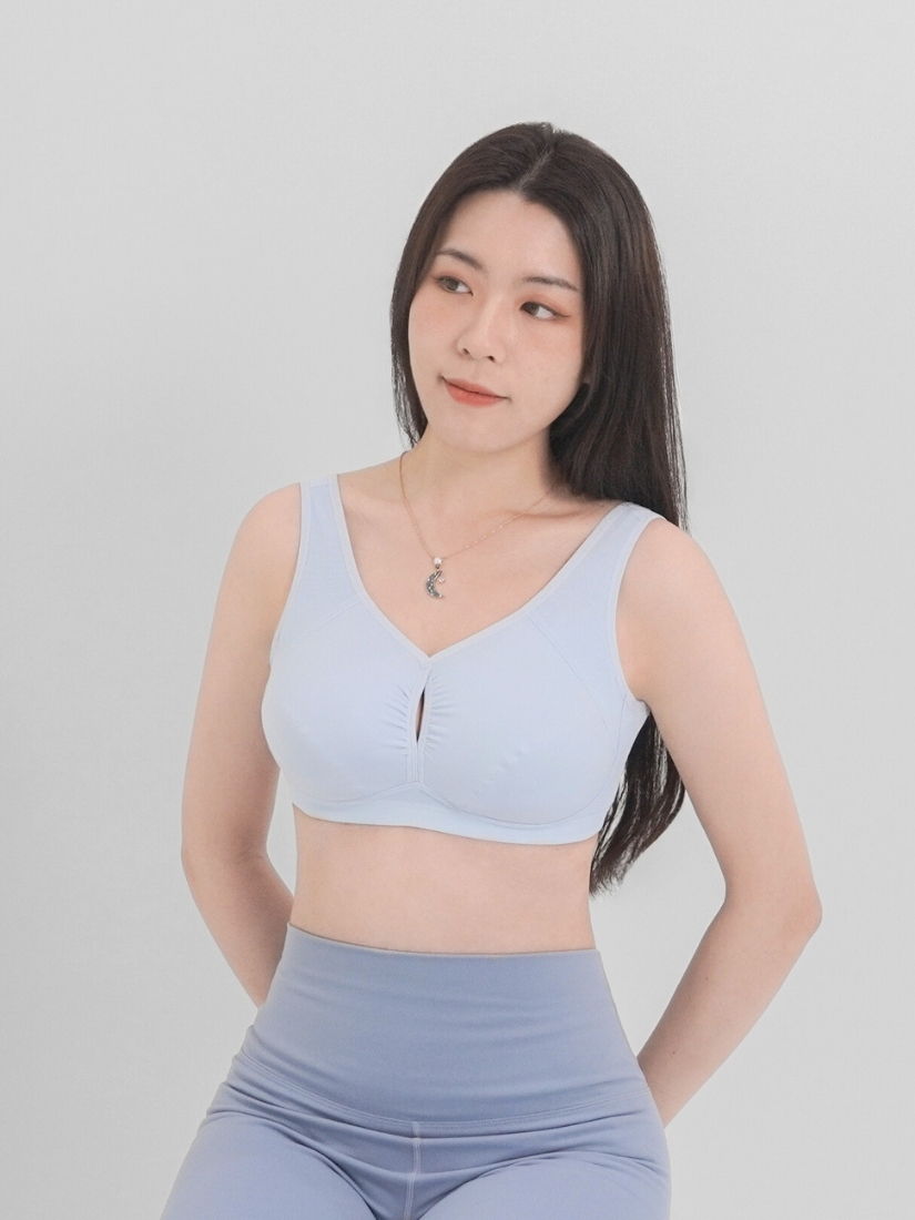 佳瑪大罩杯內衣，無鋼圈內衣系列，天空藍