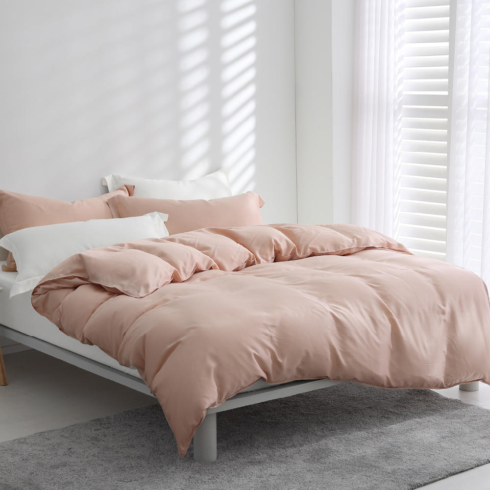 60支天絲｜100%萊賽爾｜雙色配｜珍珠白ｘ雪蓮粉