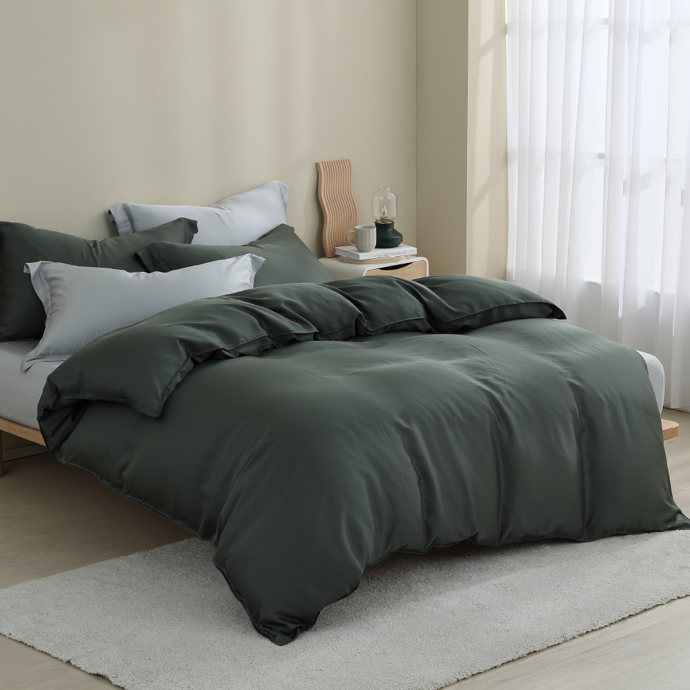 60支天絲｜100%萊賽爾｜雙色配｜冬搽綠ｘ淺米綠