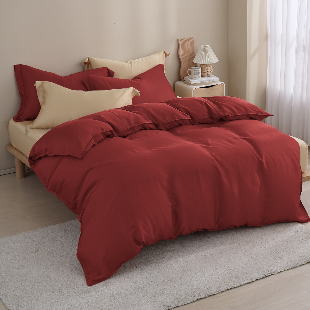 60支天絲｜100%萊賽爾｜雙色配｜香檳金ｘ聖誕紅