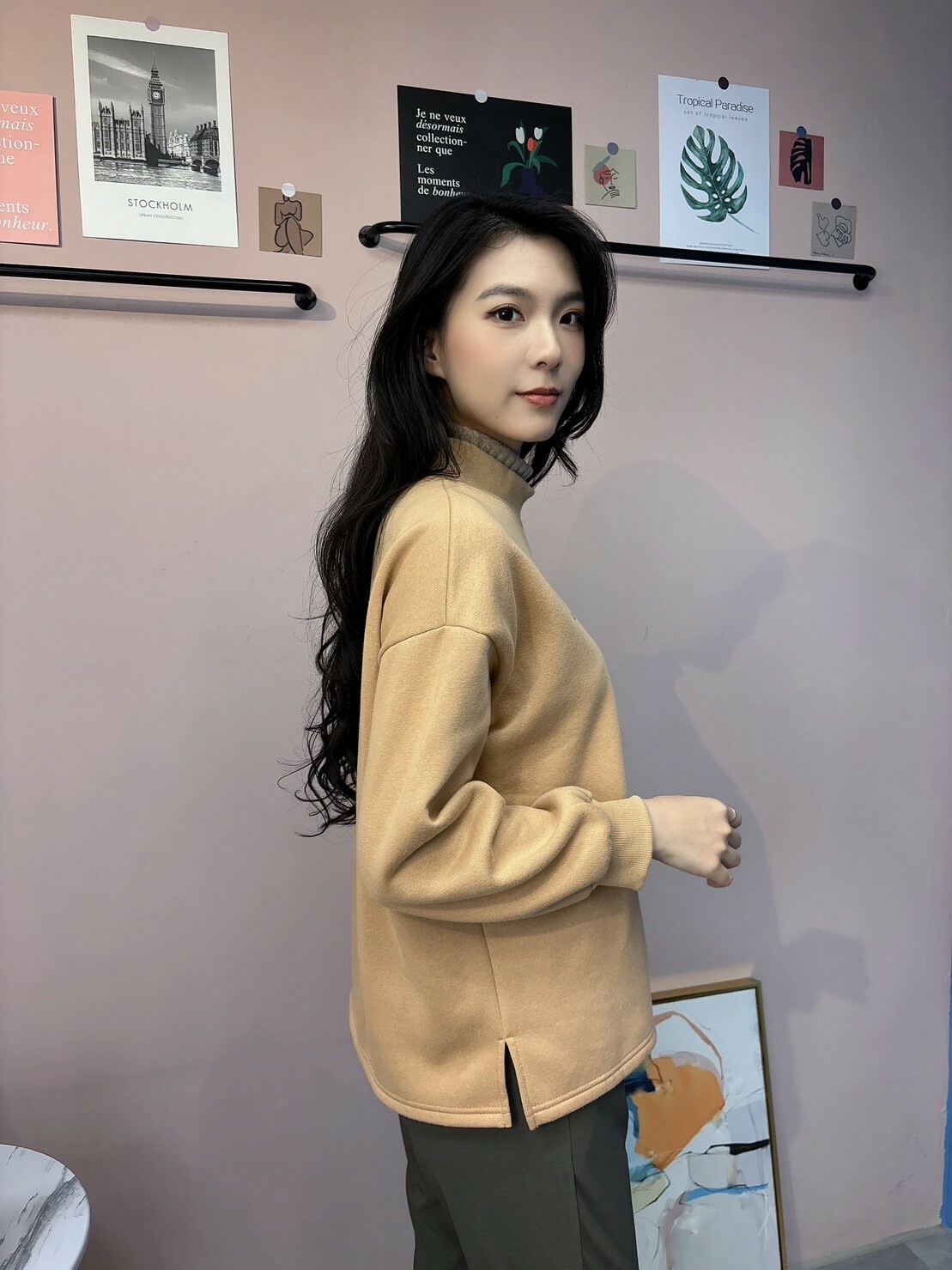 自訂款立領拼接衣(奶)