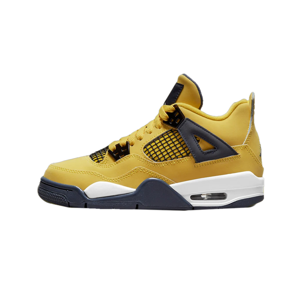 Air Jordan 4 賽車黃 復古 閃電 黃灰色 大童鞋 GS 408452-700