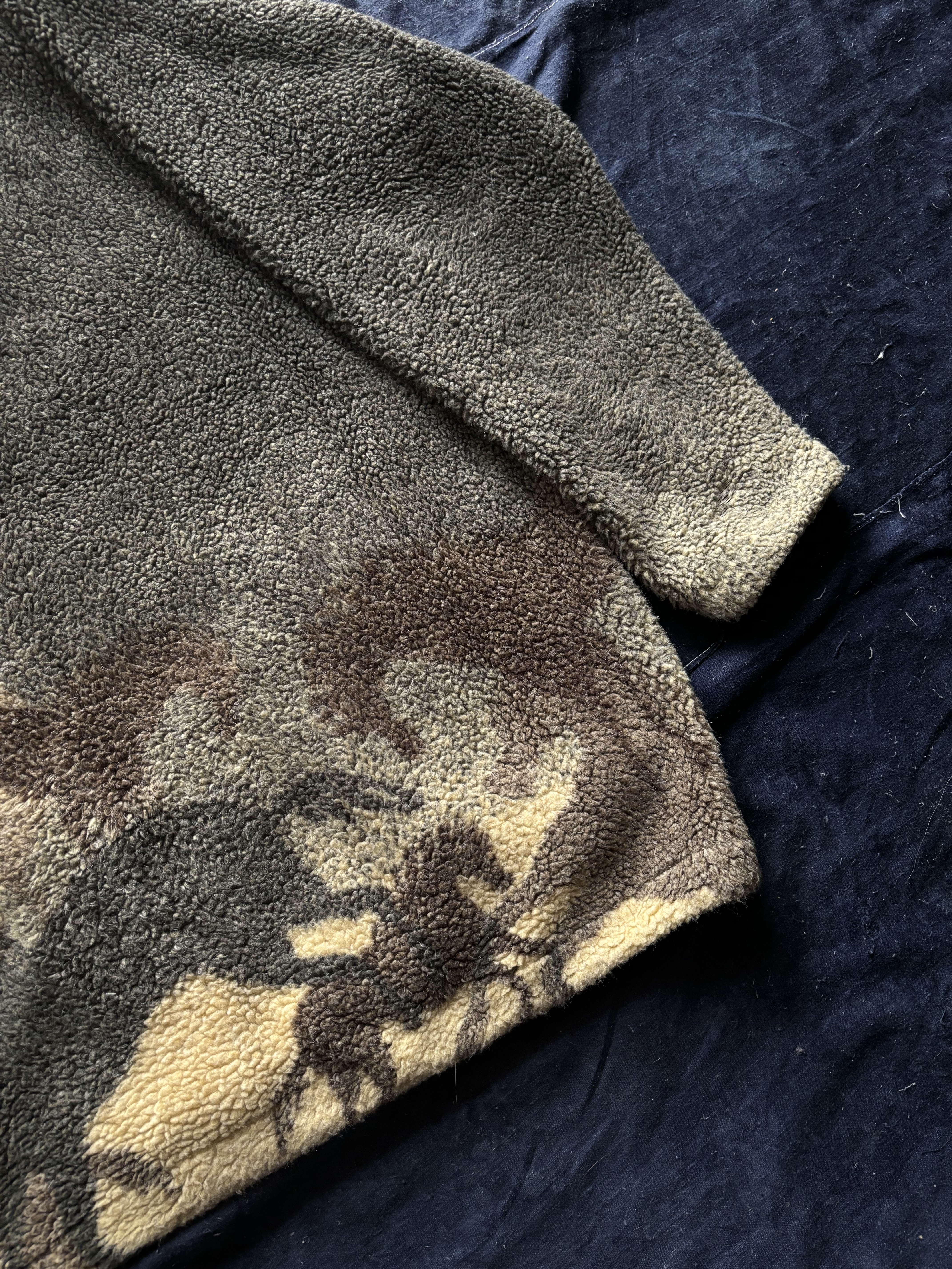 Vintage US Animal Pattern Fleece Jacket/美國西部動物圖騰刷毛外套