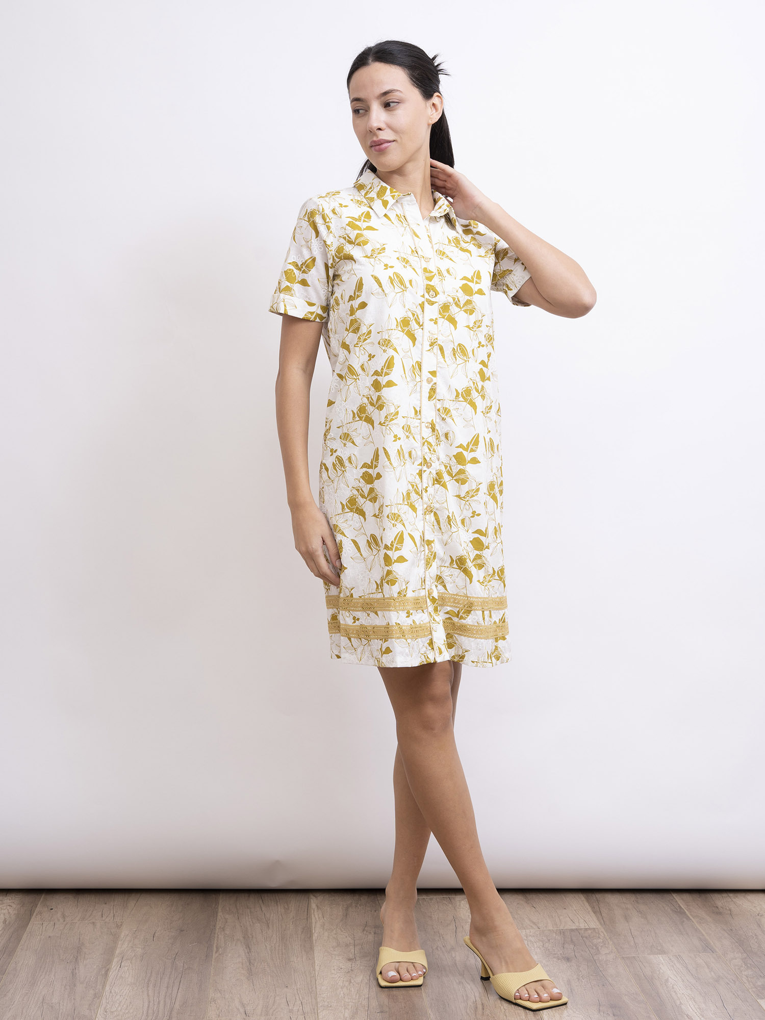 mi-tu 印花恤衫連身裙