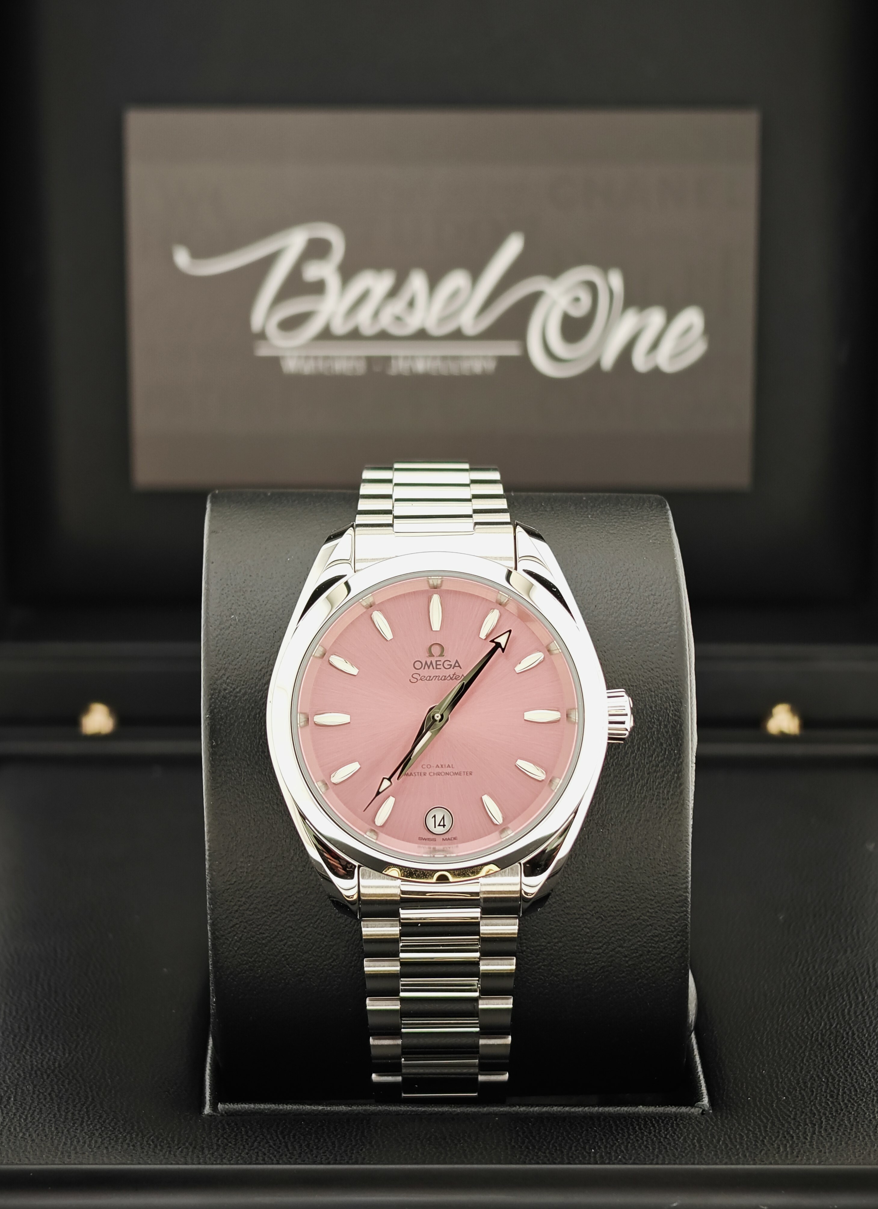 BRAND NEW OMEGA 220.10.34.20.10.003 22010342010003 PINK DIAL AQUA TERRA SHADES CO‑AXIAL MASTER CHRONOMETER 34 MM