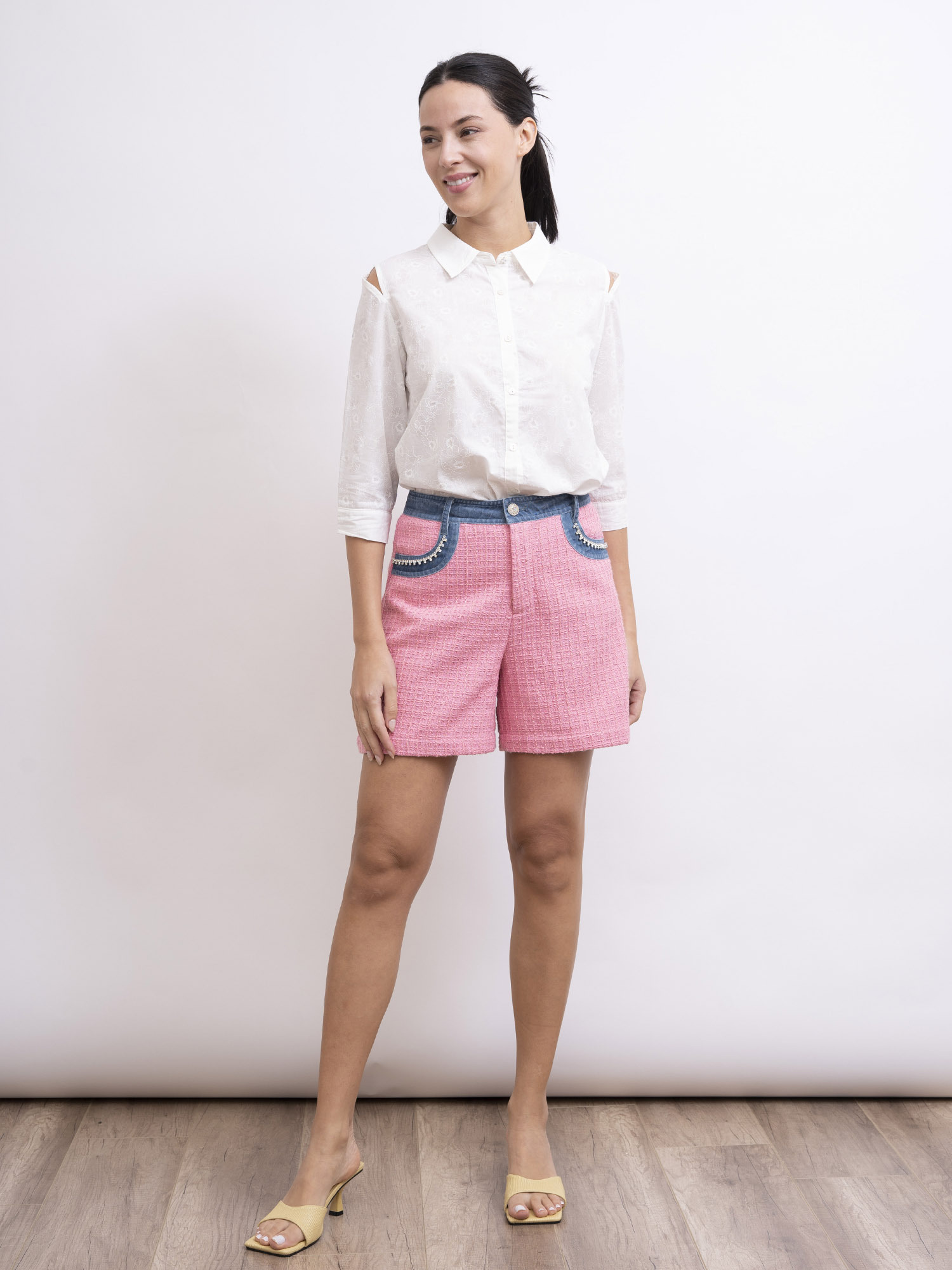 mi-tu 印花縫線恤衫