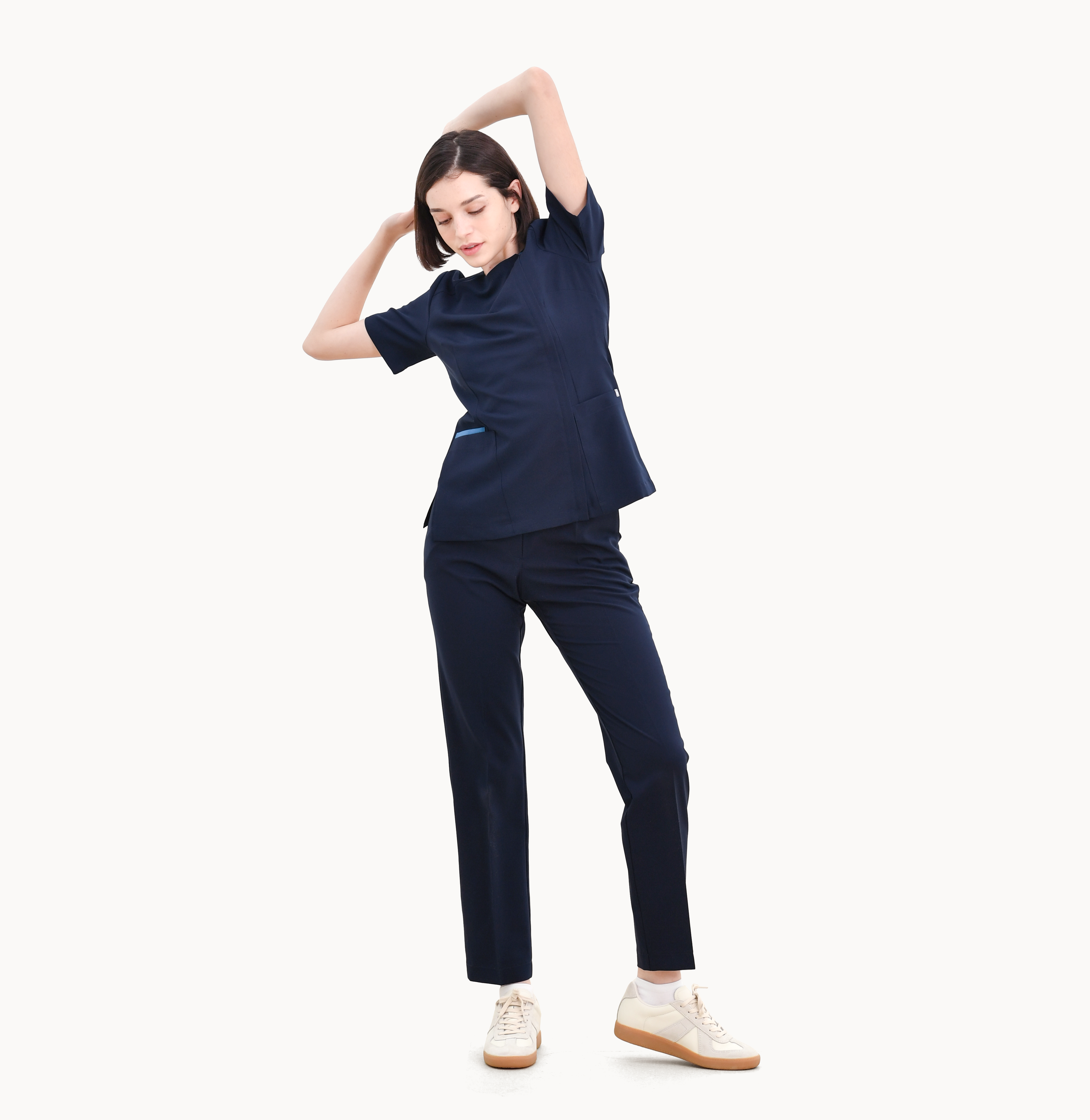 20606 EASYLIGHT 女款鈕扣長褲 深海藍