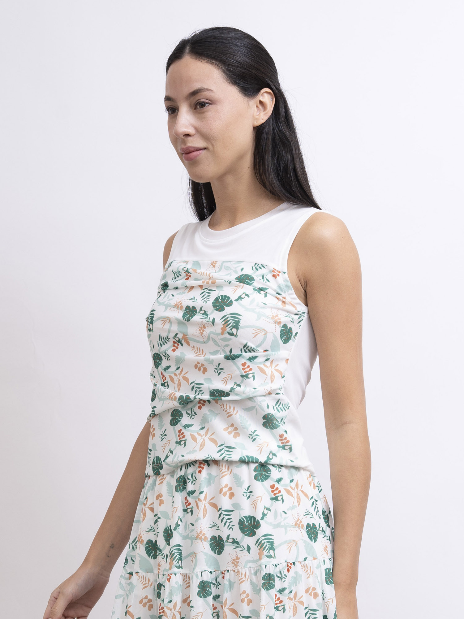 mi-tu 印花圓領背心