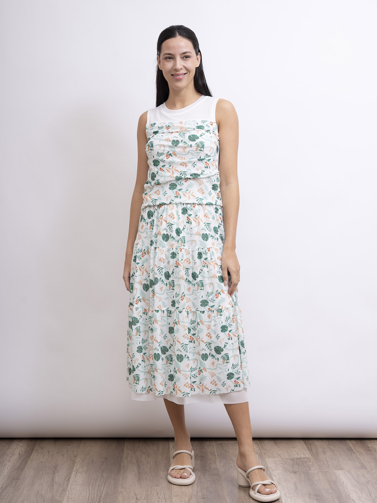 mi-tu 印花圓領背心