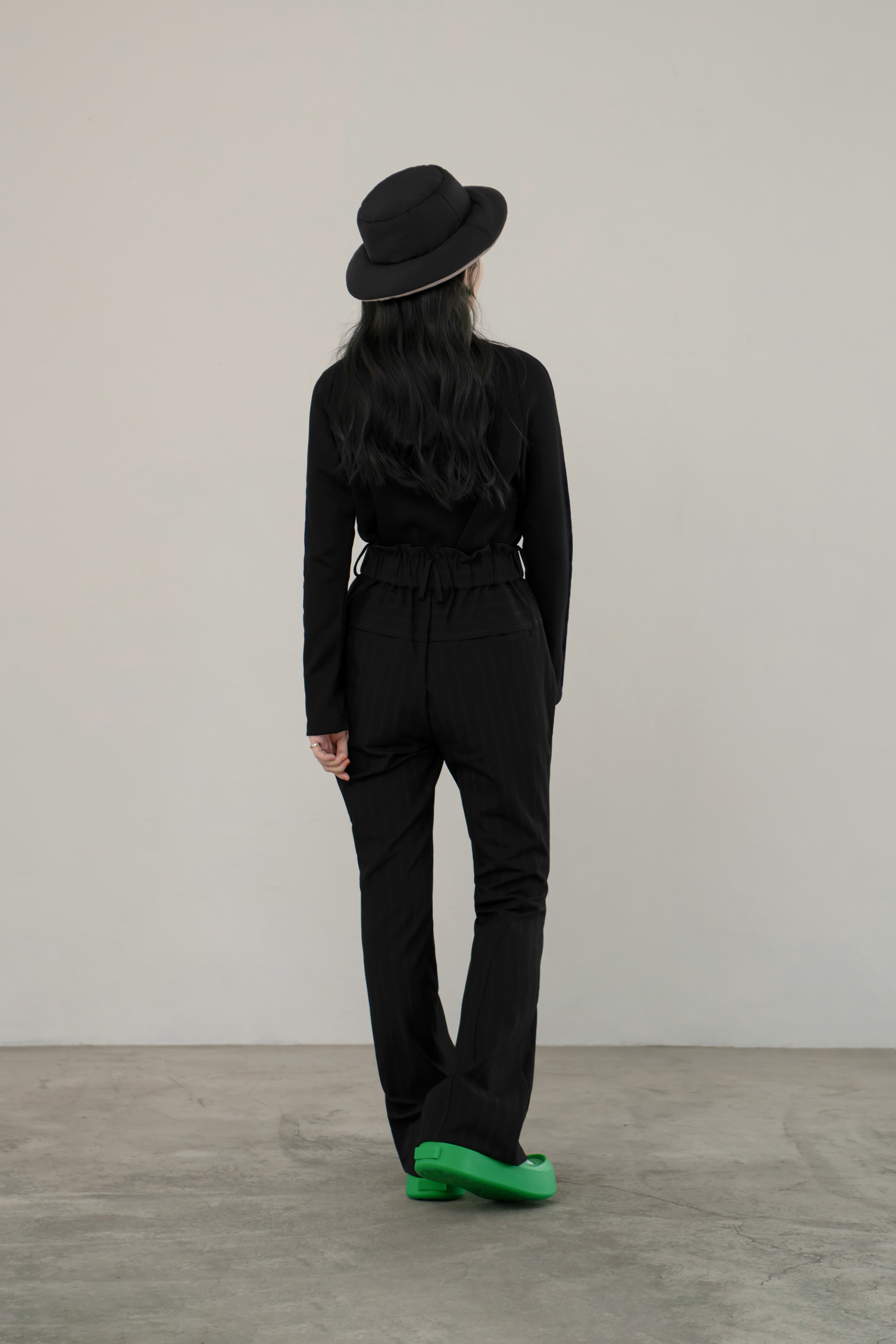 Slim-Fit Bootcut Trousers | Black