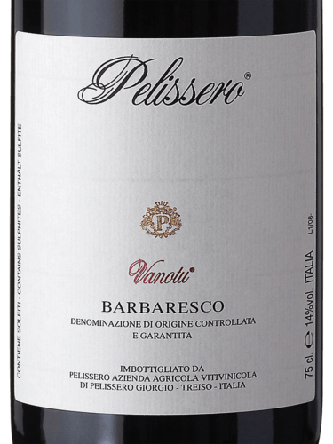 Pelissero Barbaresco Vanotu 2015 (WS93)