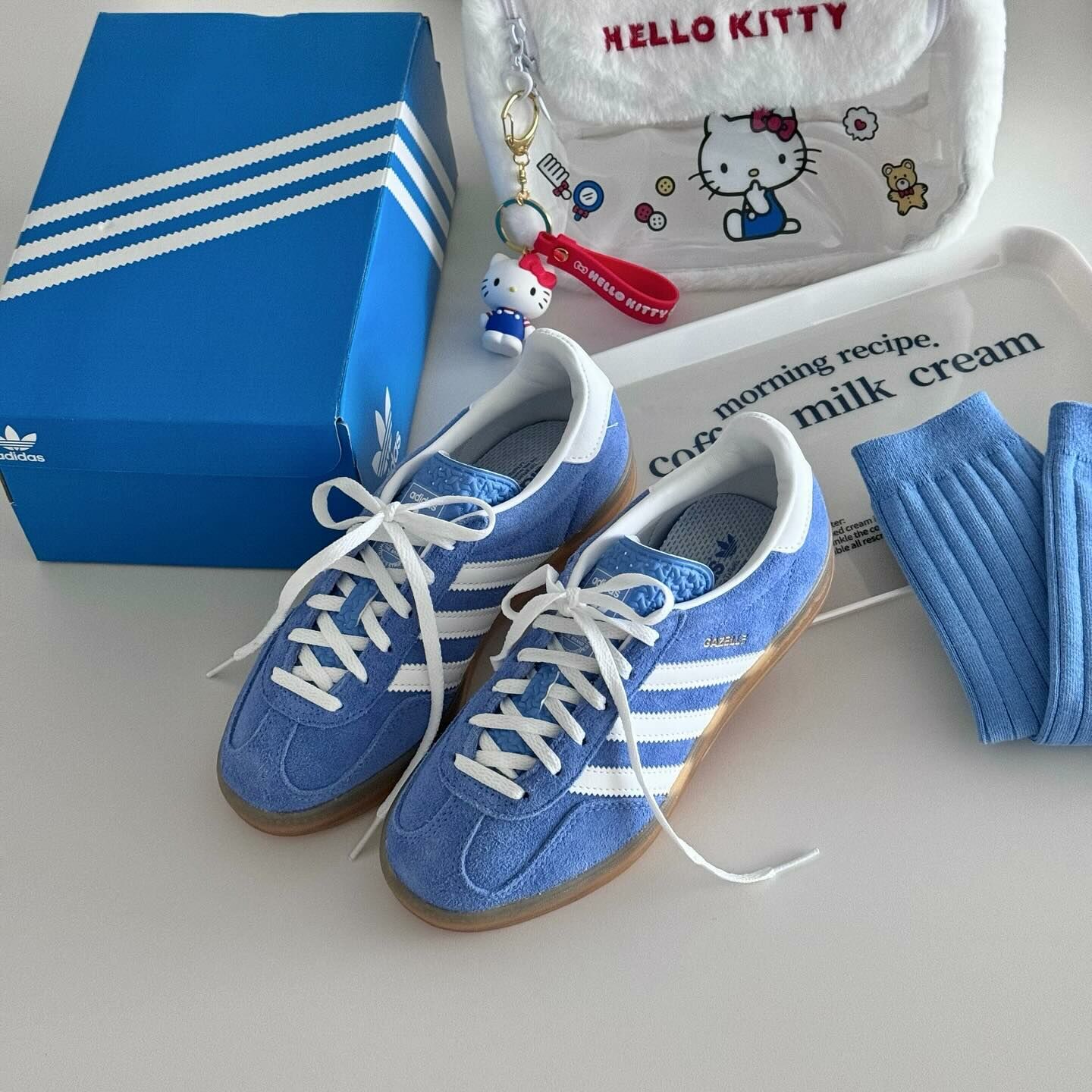 Adidas Originals Gazelle Indoor 天空藍 寶寶藍 生膠 焦糖底 復古鞋 HQ8717