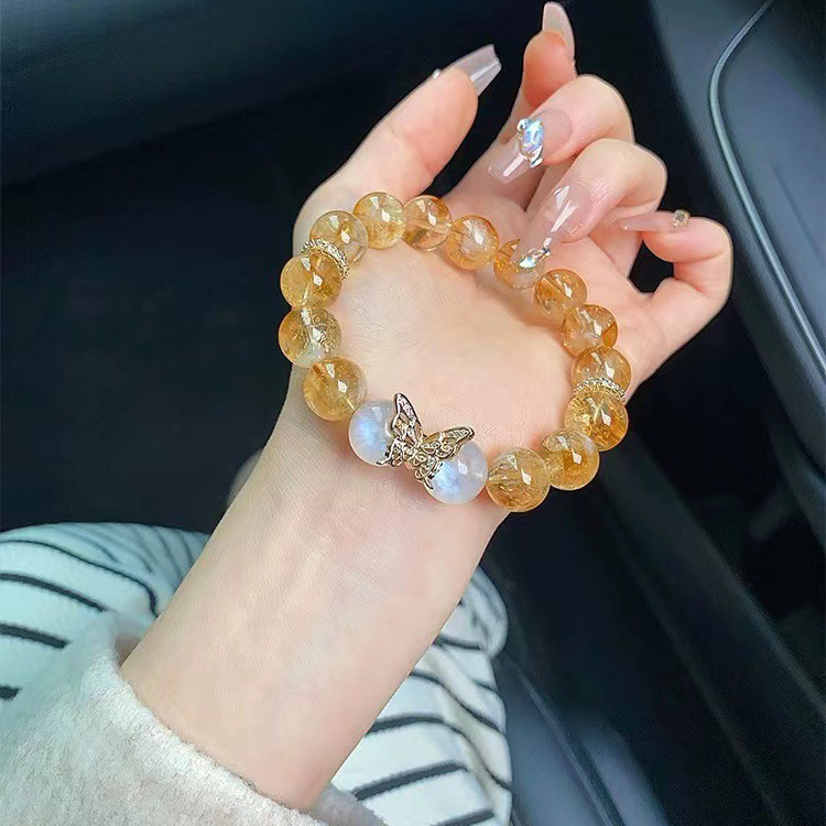 【一夜暴富】黃水晶(黃塔金)/藍月光/黃色虎眼石水晶手鍊/水晶手串