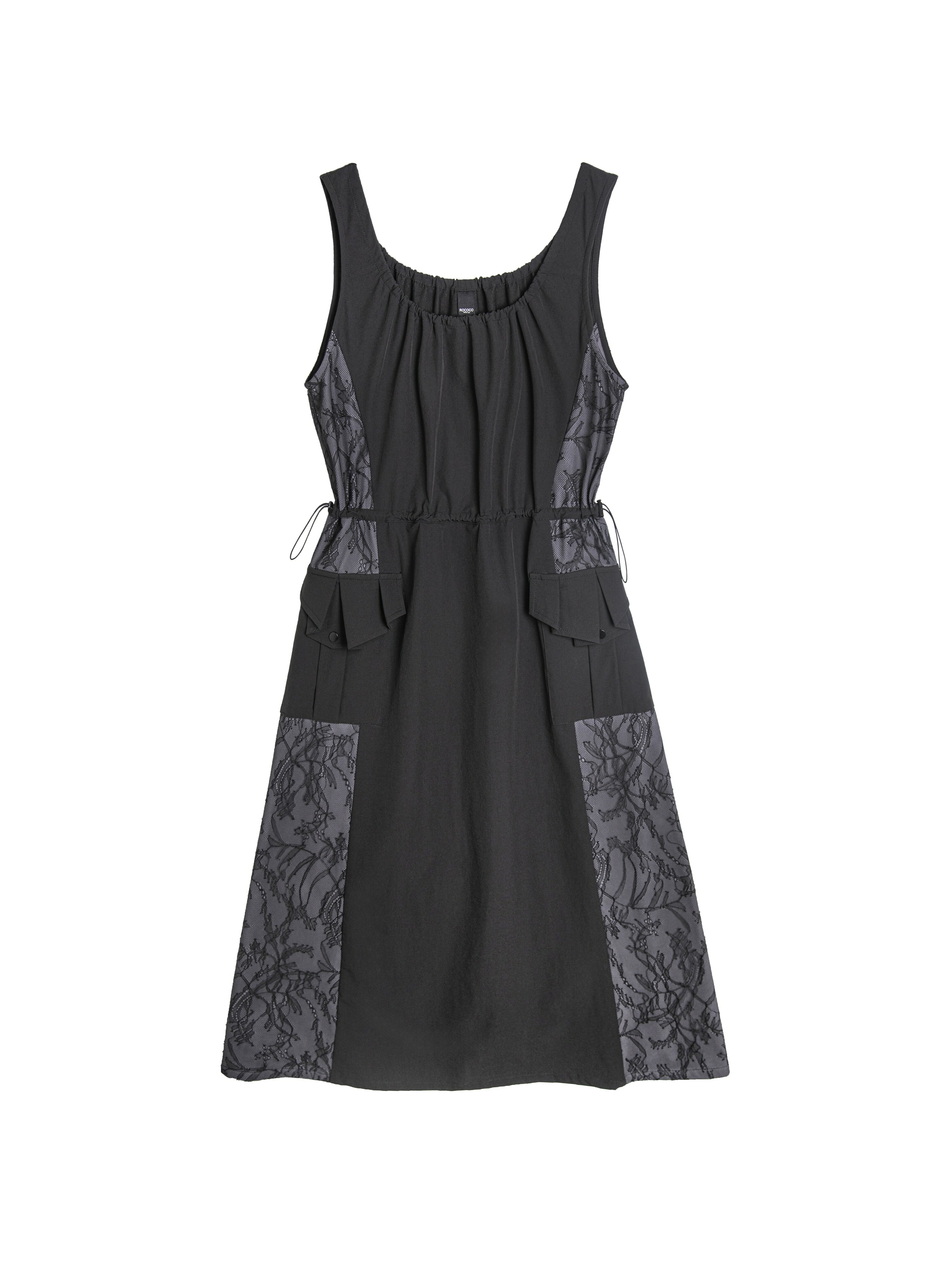 Patchworked dress with lace details - D101C