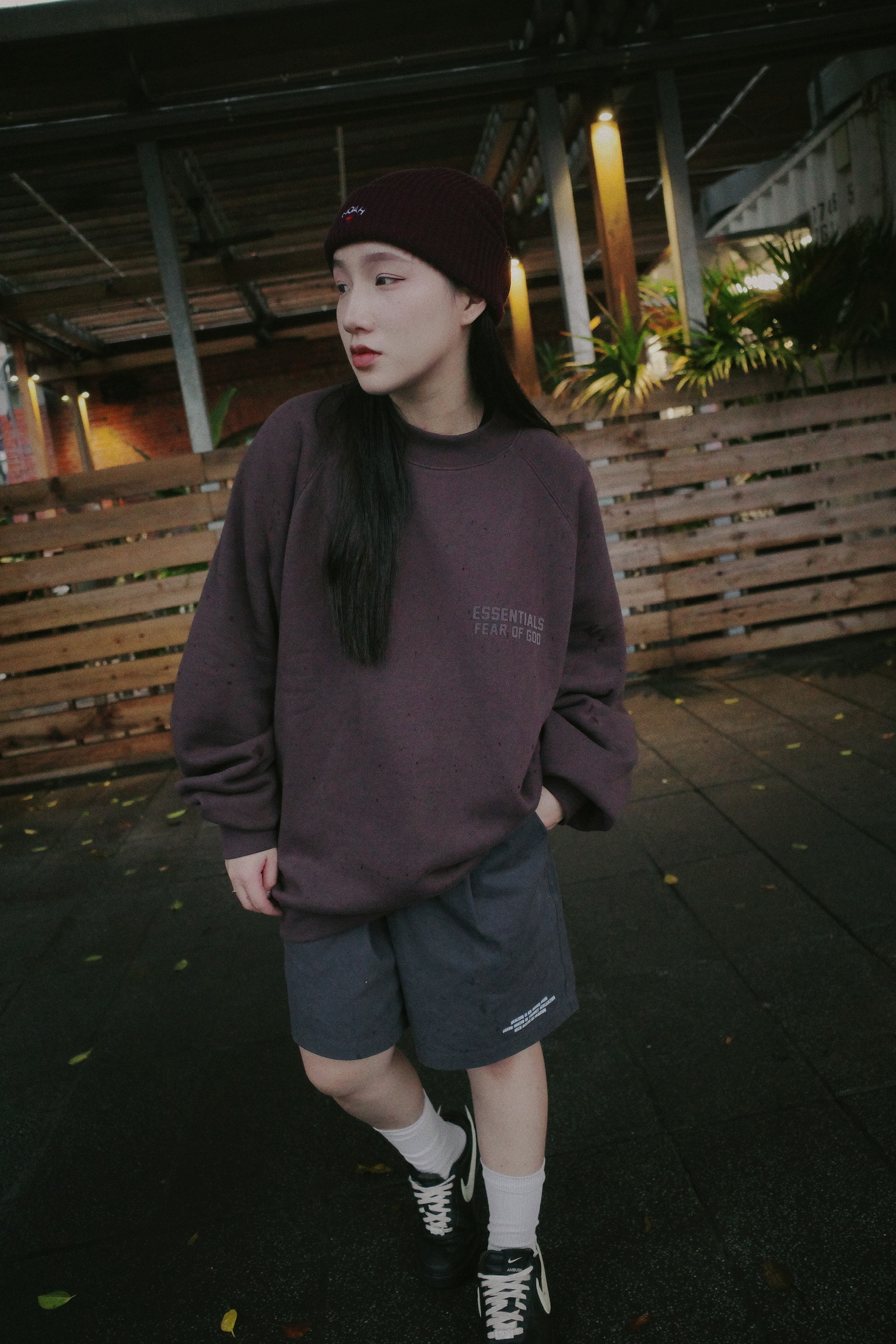 <線上SALE❤️‍🔥> ESSENTIALS 果膠標大學TEE PLUM烏梅紫⚠