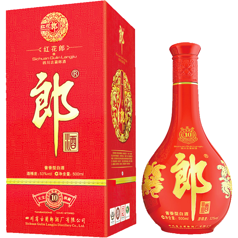 紅花郎十53度醬香型白酒500ml